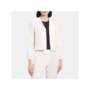 NWT THEORY Womens White Fitted Single Breasted Lined Blazer Jacket 0